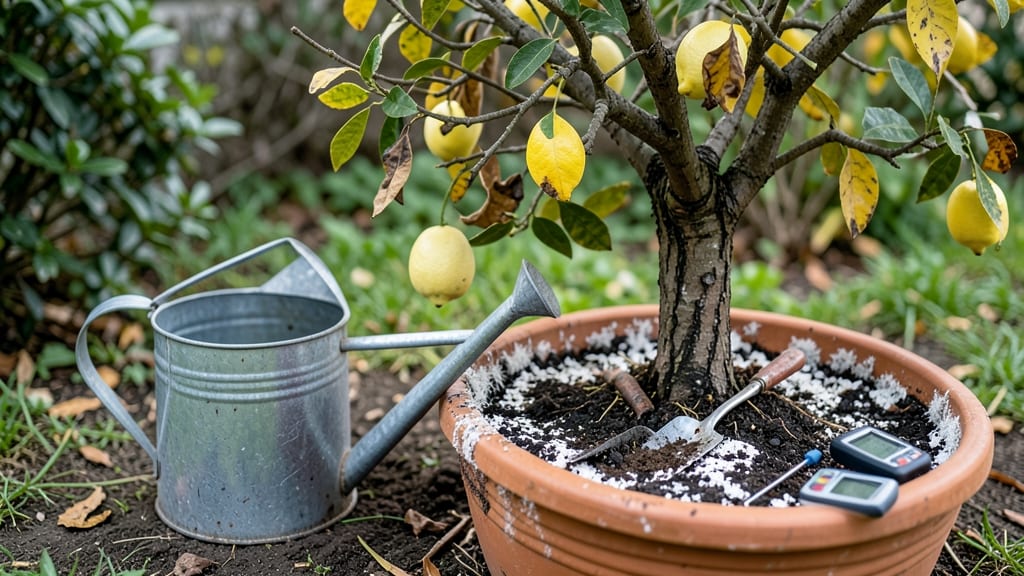 Lemon Tree Overwatered: Root Rot Rescue With Air and Drainage Fix