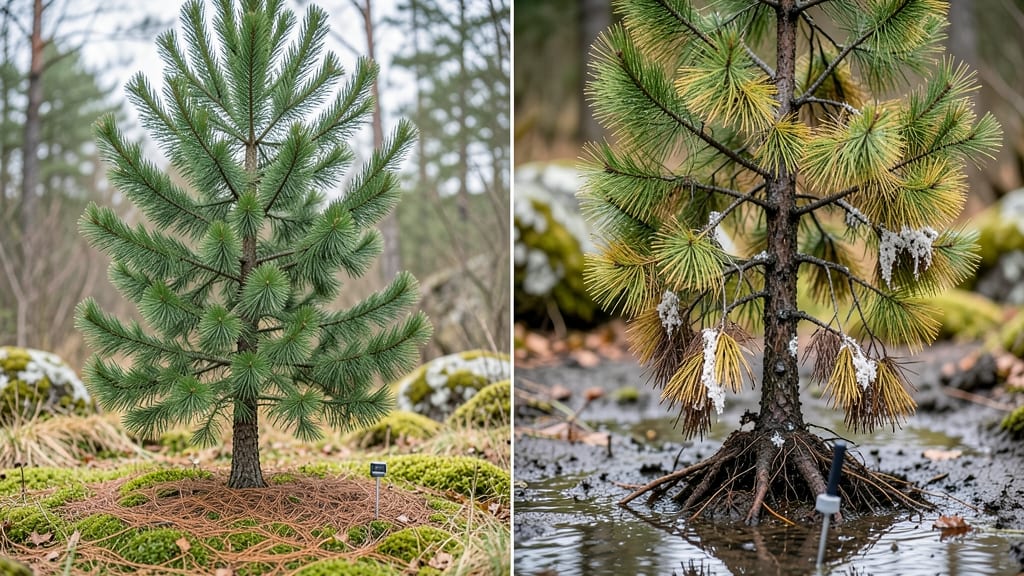 What Does an Overwatered Pine Tree Look Like?: Yellowing Needles and Drooping Branches Revealed