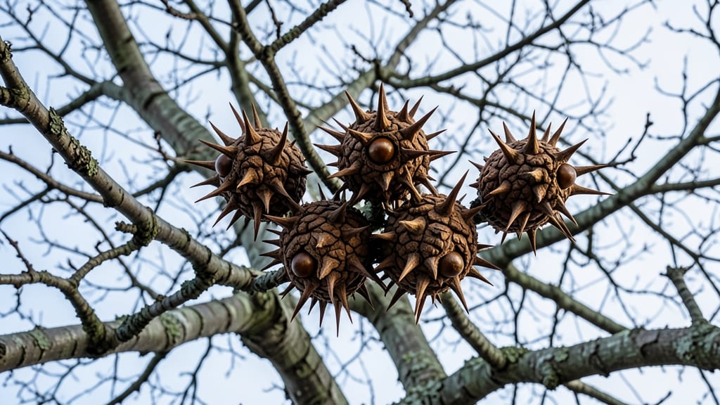 Sweet Gum Spiky Seed Balls