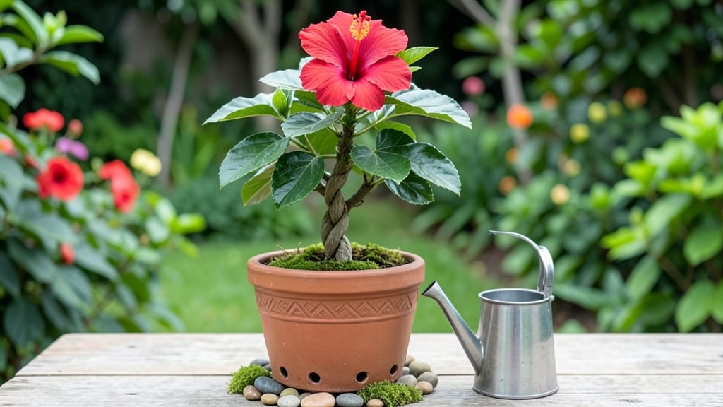 Hibiscus Braided Tree Indoor: Year-Round Pruning for Compact Canopy Control