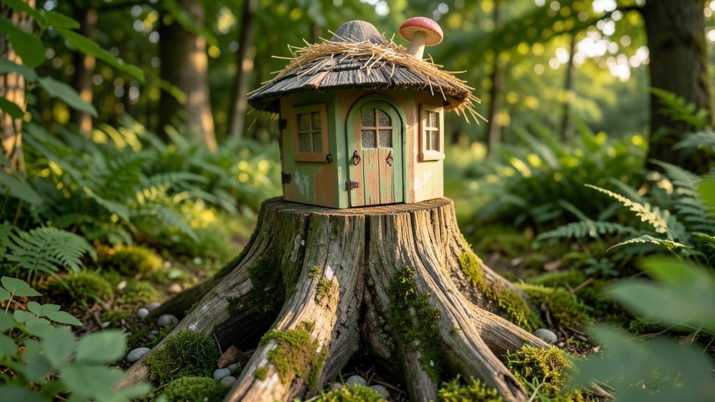 Fairy Mushroom House Stump