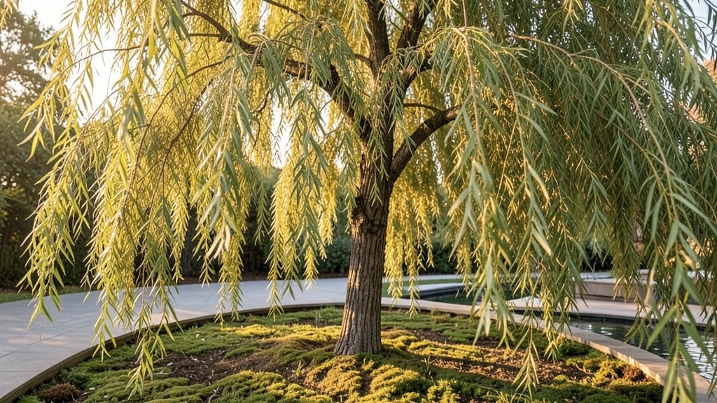 Curved Willow Tree Berm