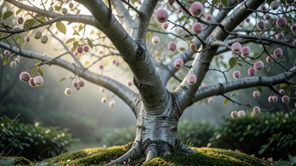 Japanese Snowbell Tree with Pink Seed Pods