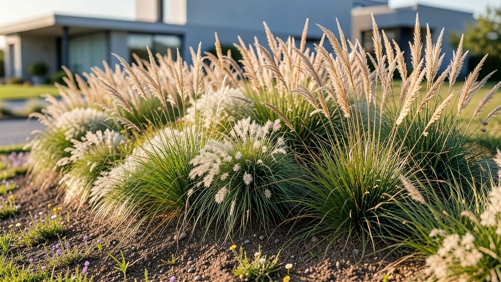 Tall Grasses and Ornamental Berm