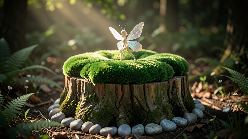 Moss-Covered Fairy Throne Stump